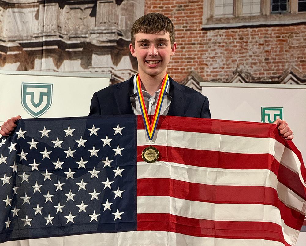 boy with the american flag.