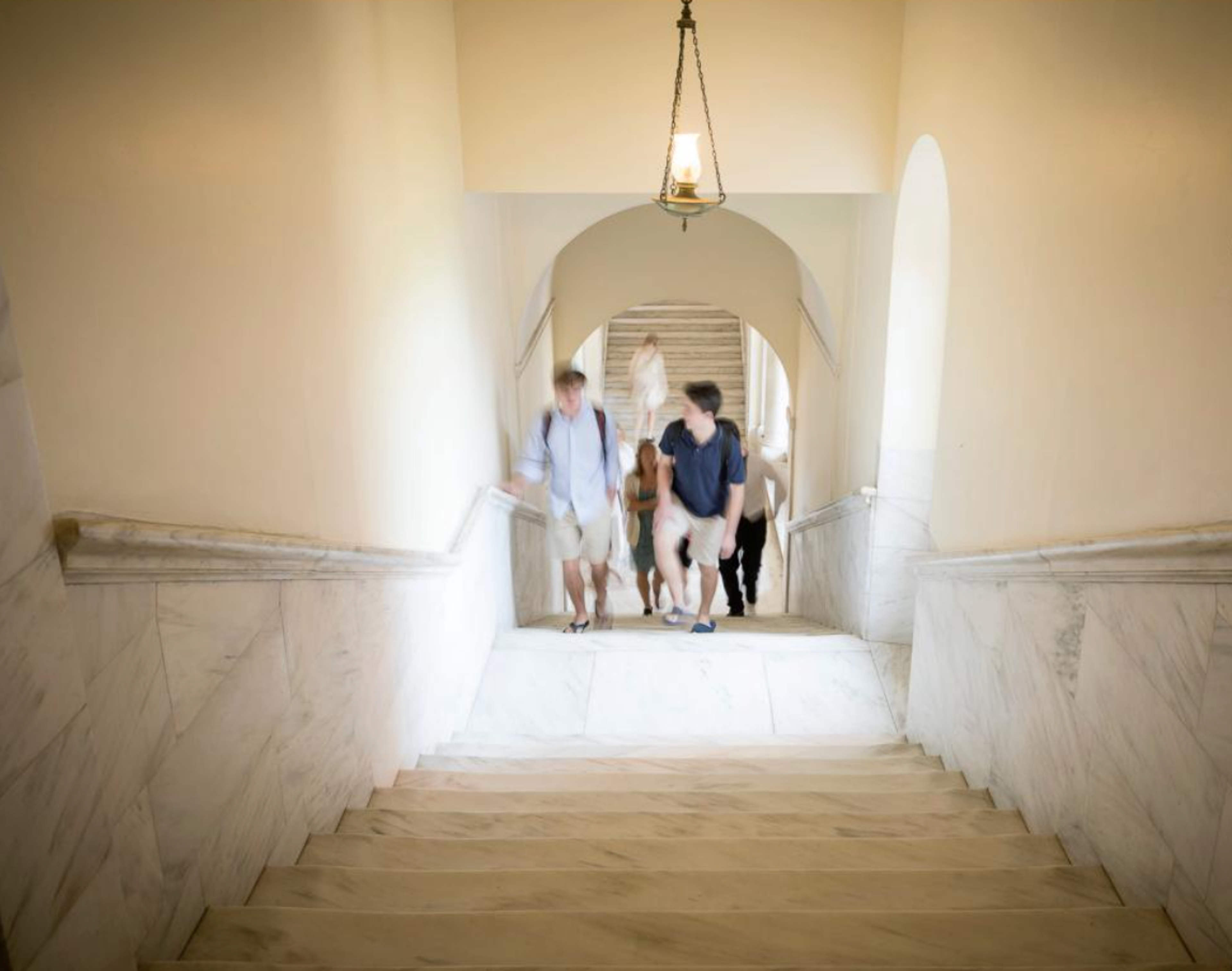 people in a staircase
