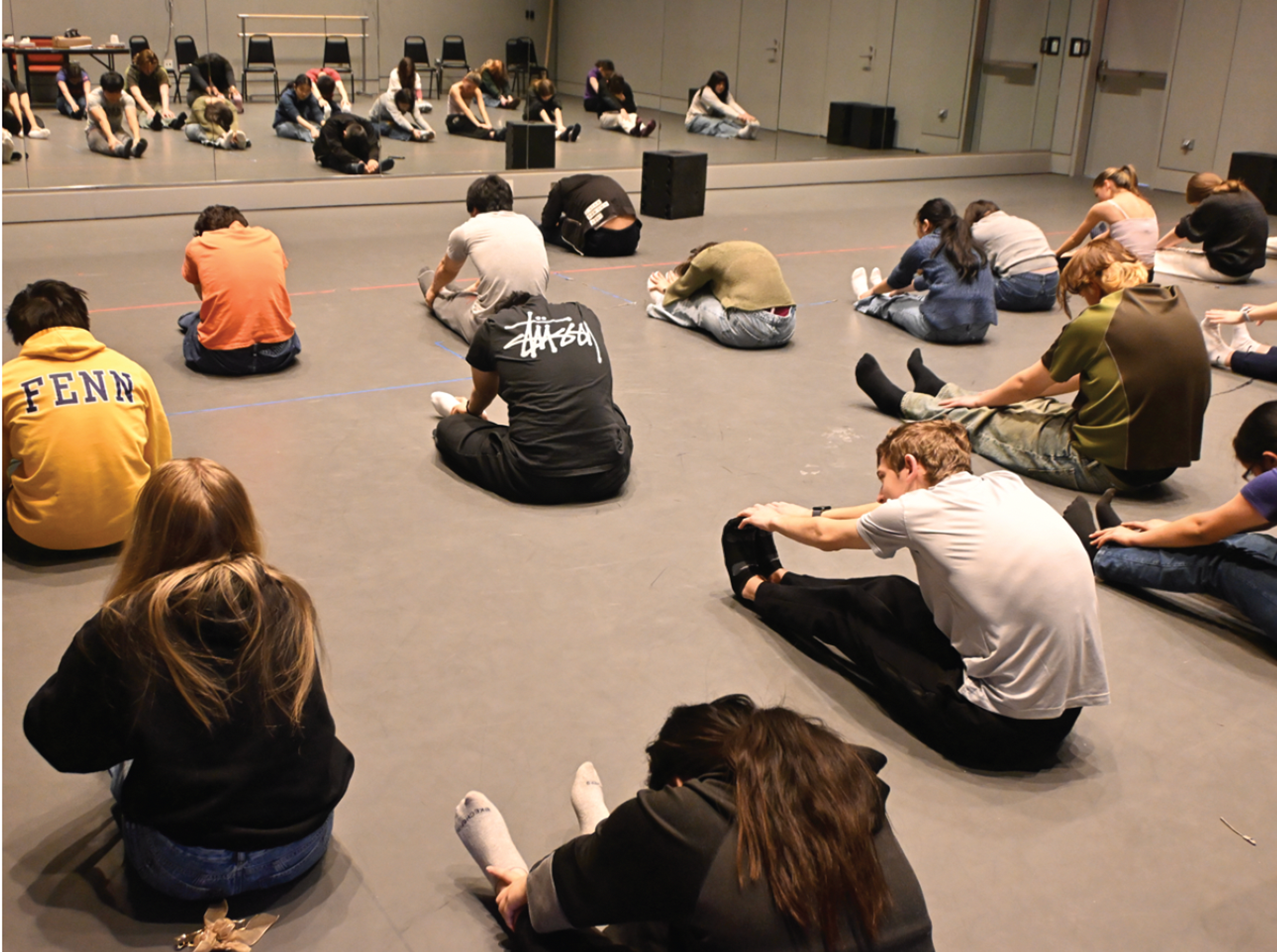 people stretching