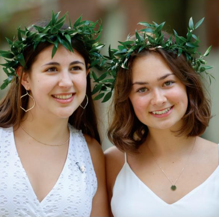 two people smiling