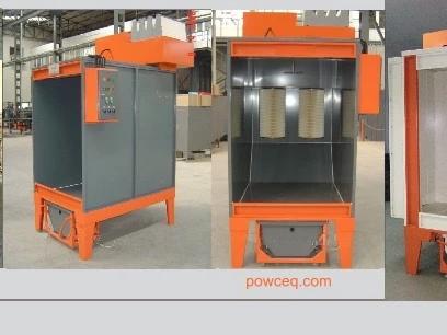 Manual powder coating booth with filter recovery