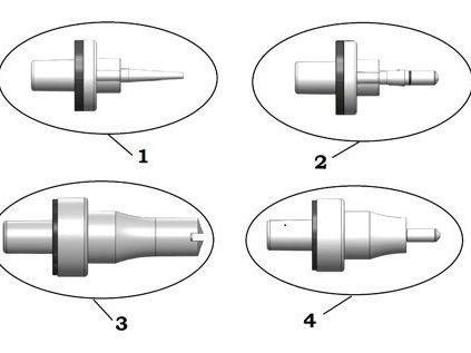 Flat and round jet nozzles for powder coating