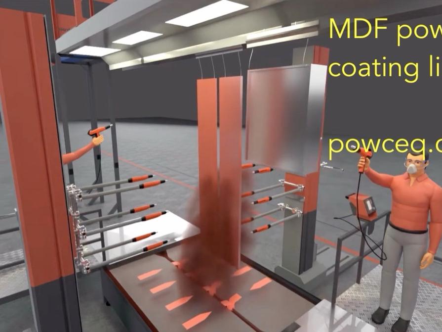 خط طلاء MDF بالبودرة
