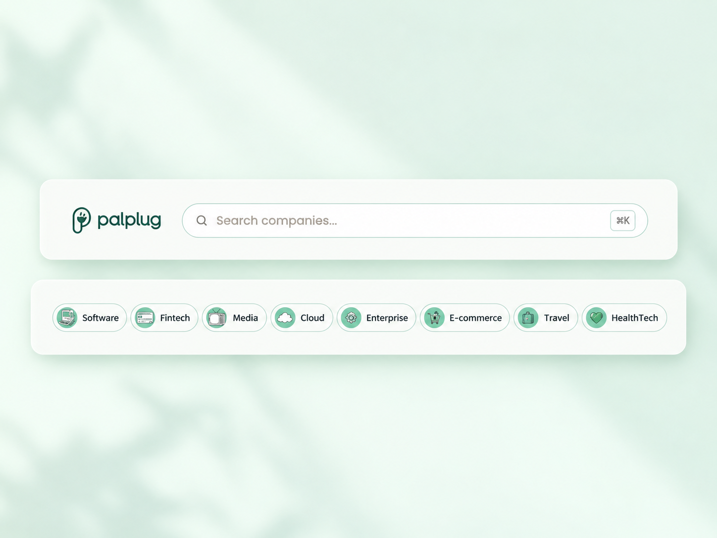 Palplug company search and industry discovery controls