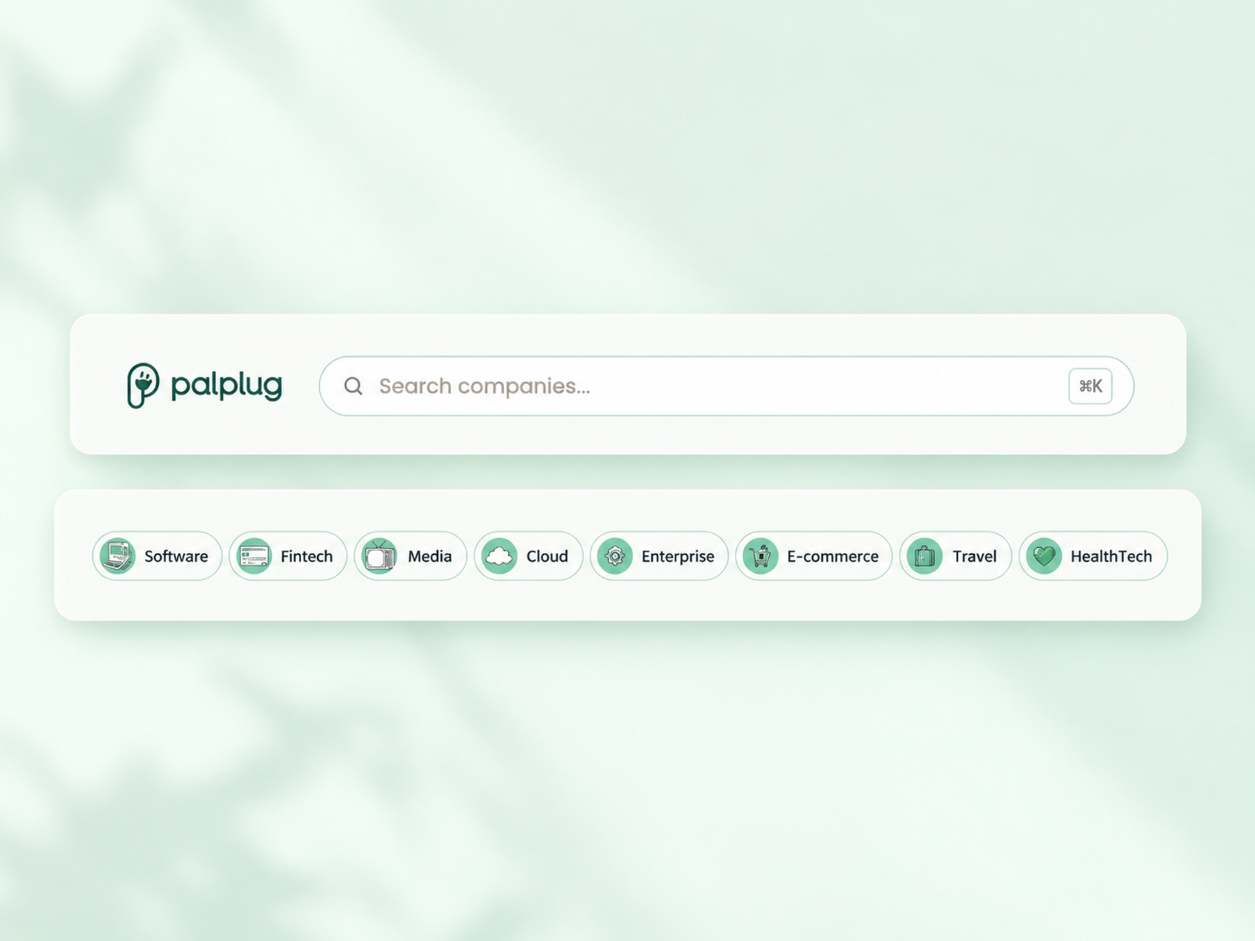 Palplug company search and industry discovery controls