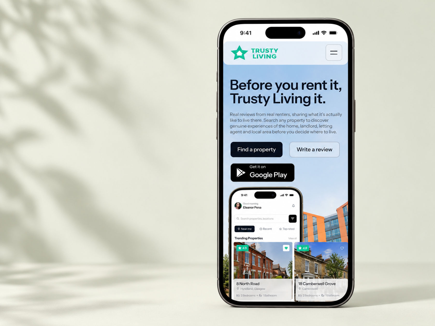 Trusty Living mobile website and property discovery introduction