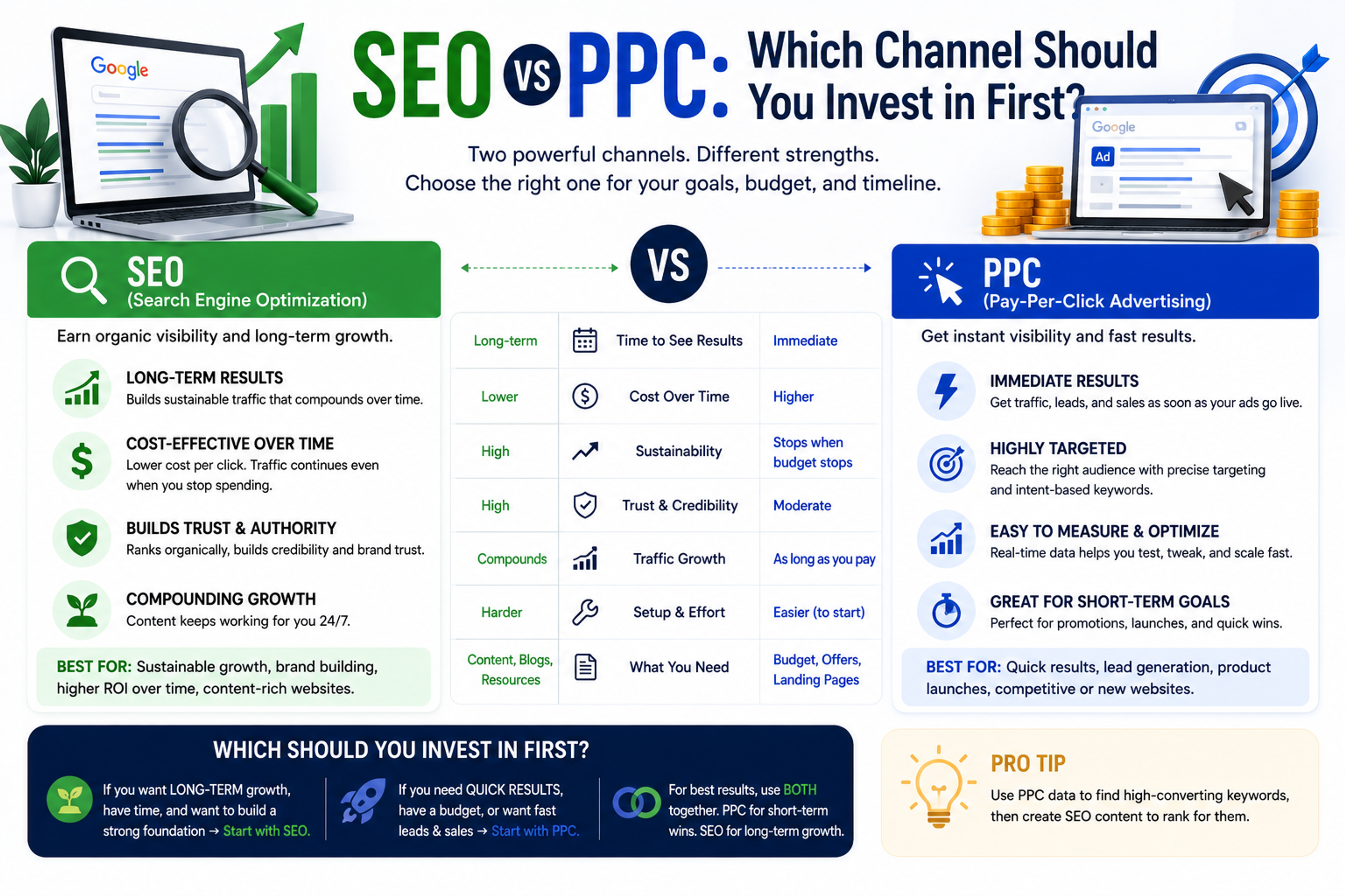 SEO vs PPC: Which Channel Should You Invest in First?
