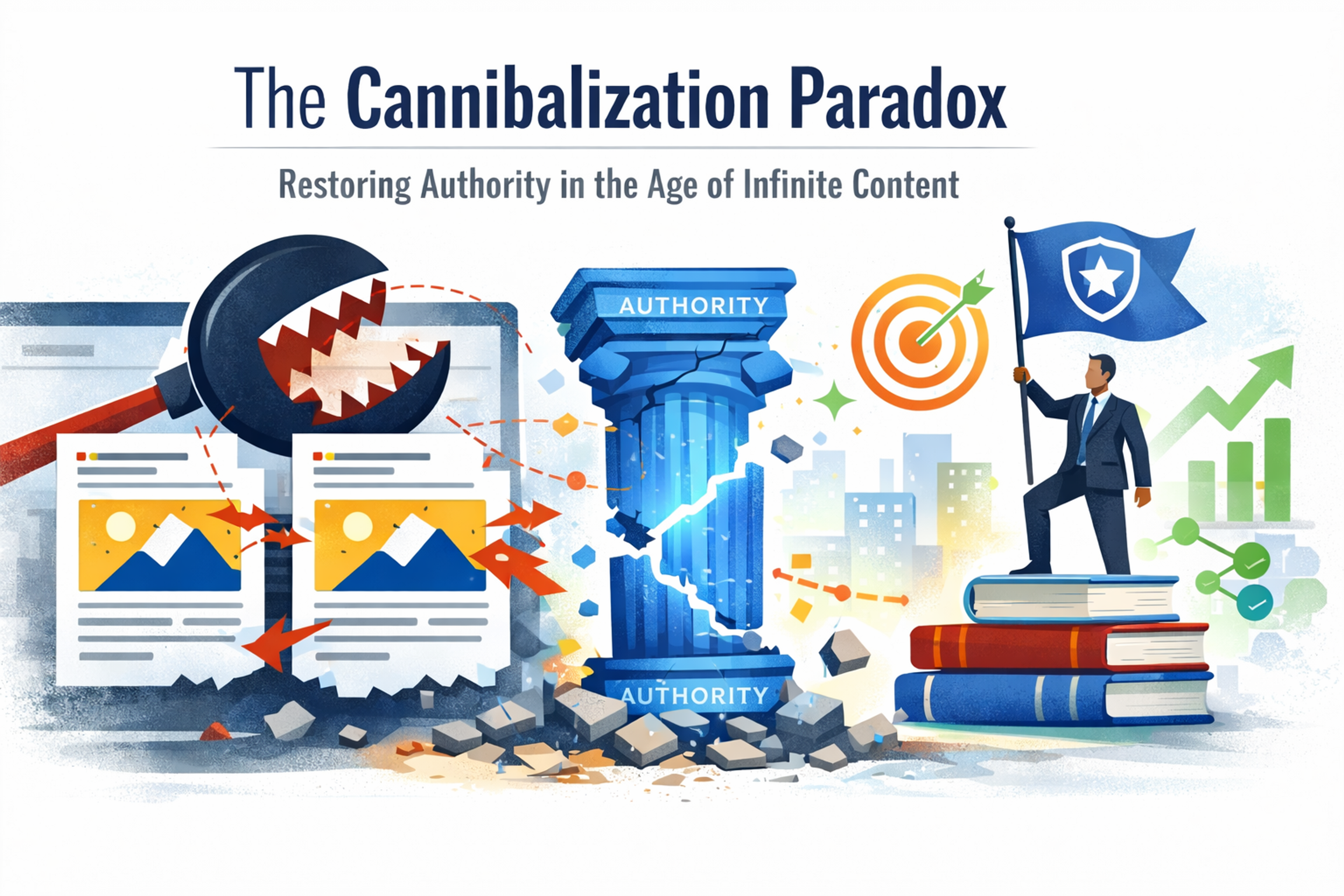 Content Cannibalization Paradox: Restoring Authority in the Age of Infinite Content