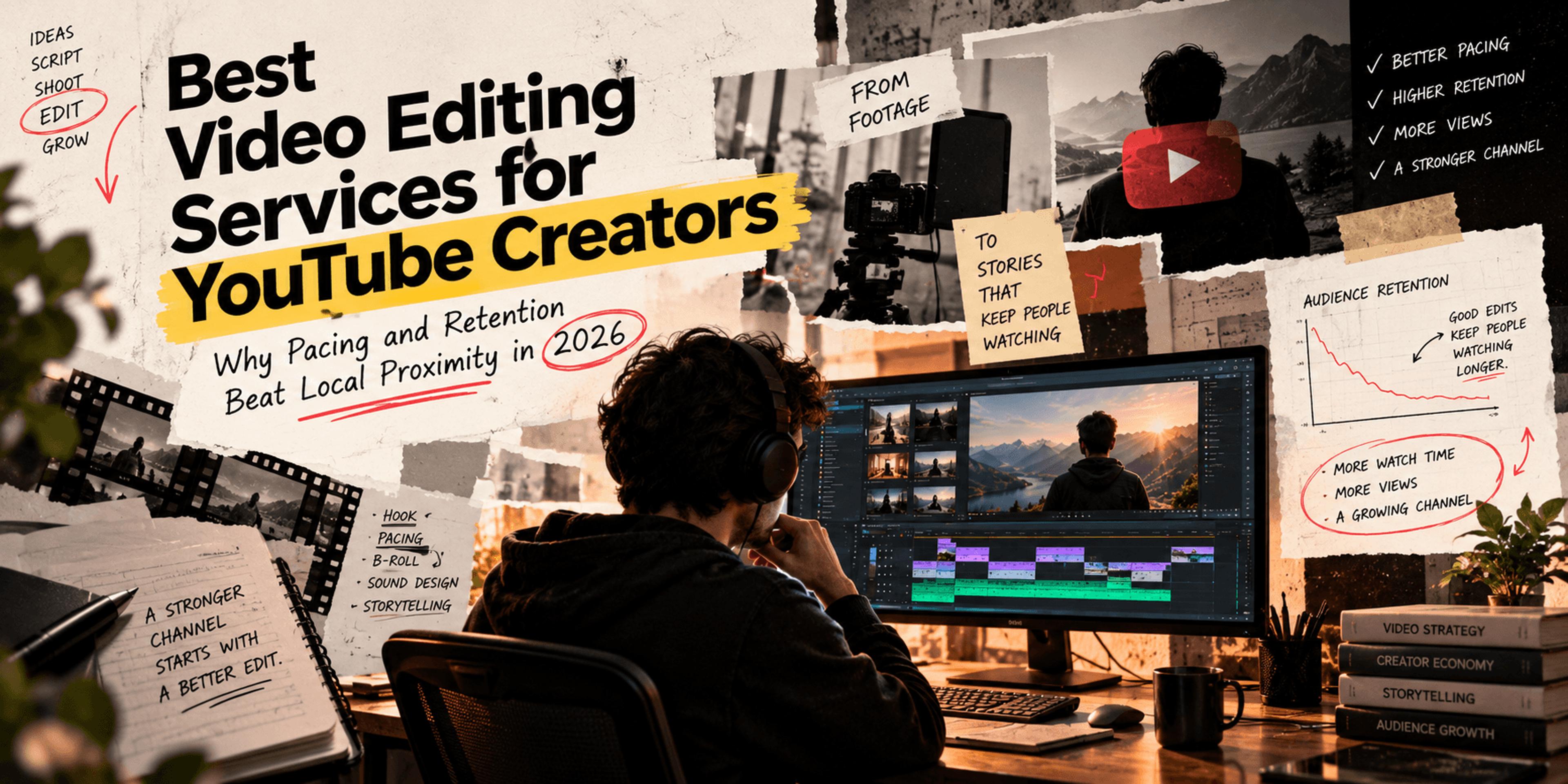 Best Video Editing Services for YouTube Creators in 2026: Why Pacing and Retention Beat Local Proximity