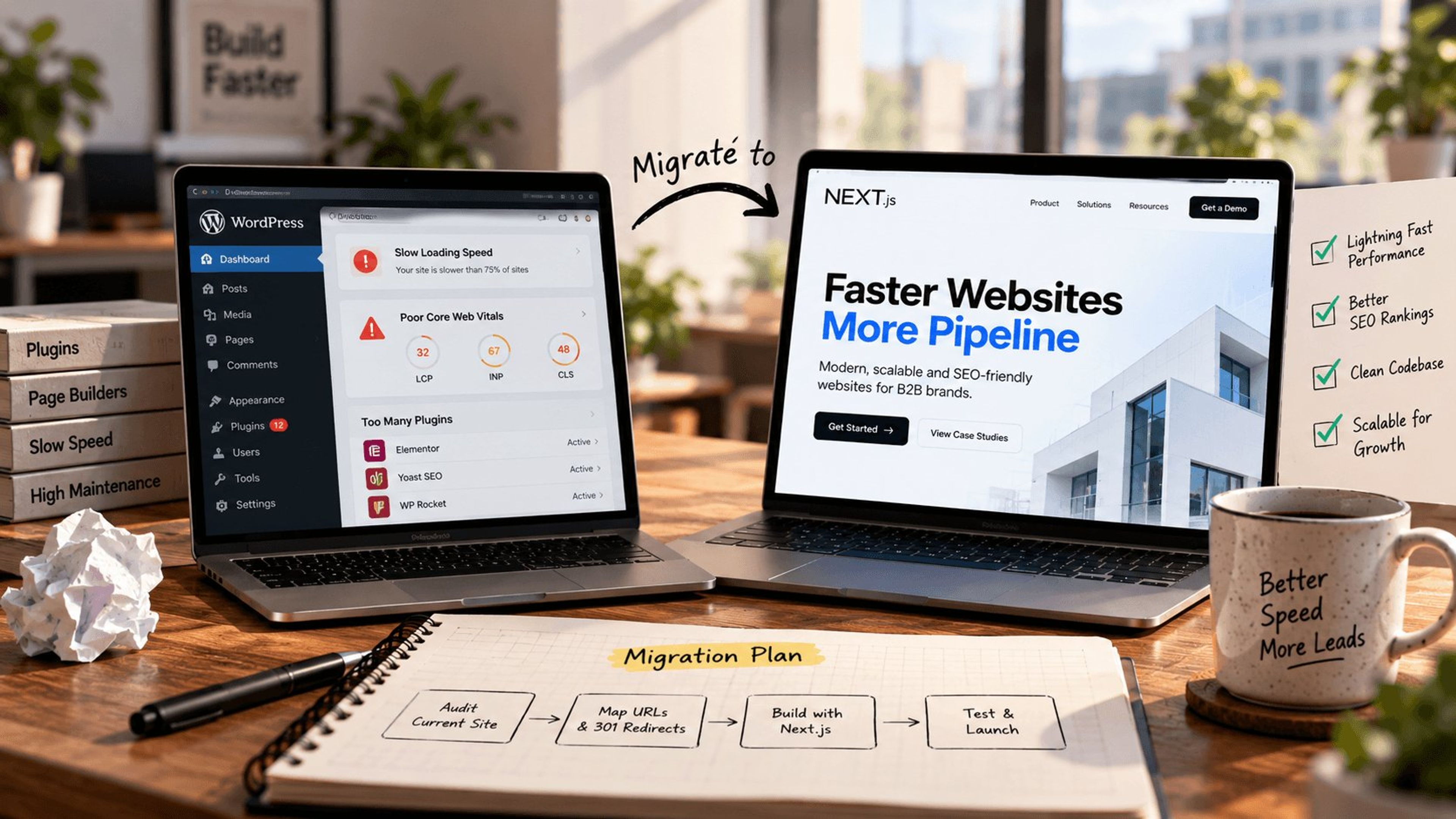 Migrating from WordPress to Next.js: The B2B Guide to Fixing Site Speed