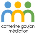 Logo Catherine Goujon Médiation 3 personnes qui forment un pont
