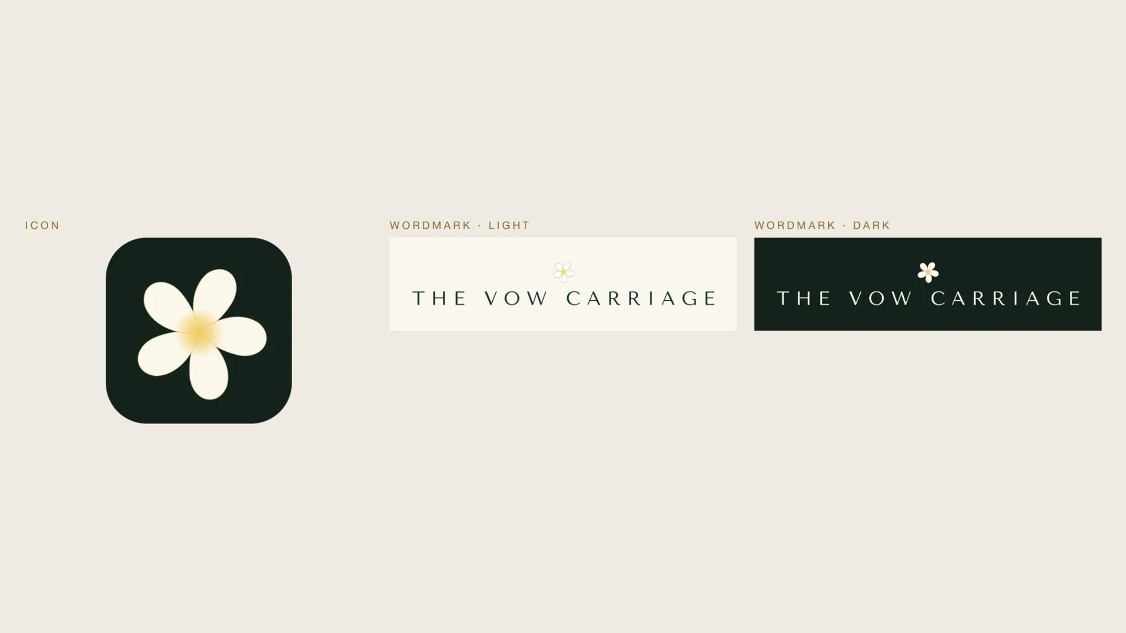 The icon, and the wordmark in light and dark.