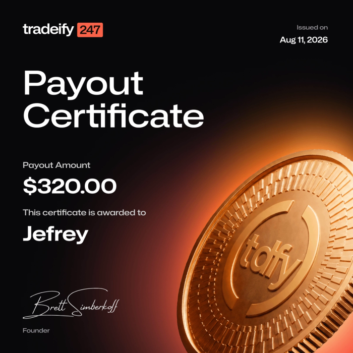 Payout confirmation for Jefrey