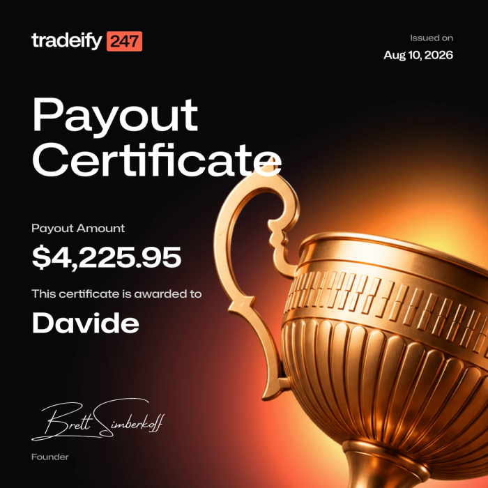 Payout confirmation for Davide