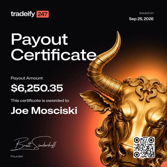 Payout confirmation for Joe Mosciski