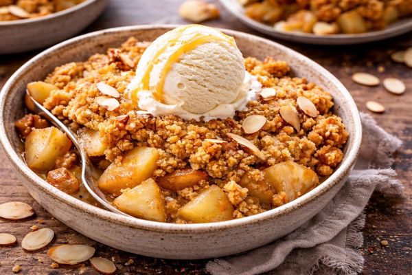 Crumble aux pommes et aux poires 