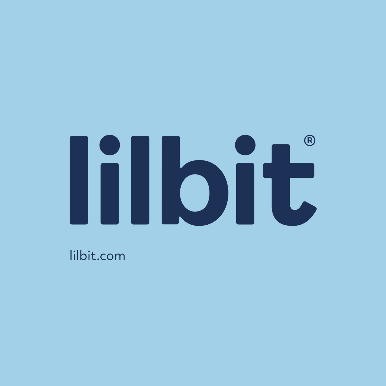 Lilbit logo på lyseblå bakgrunn