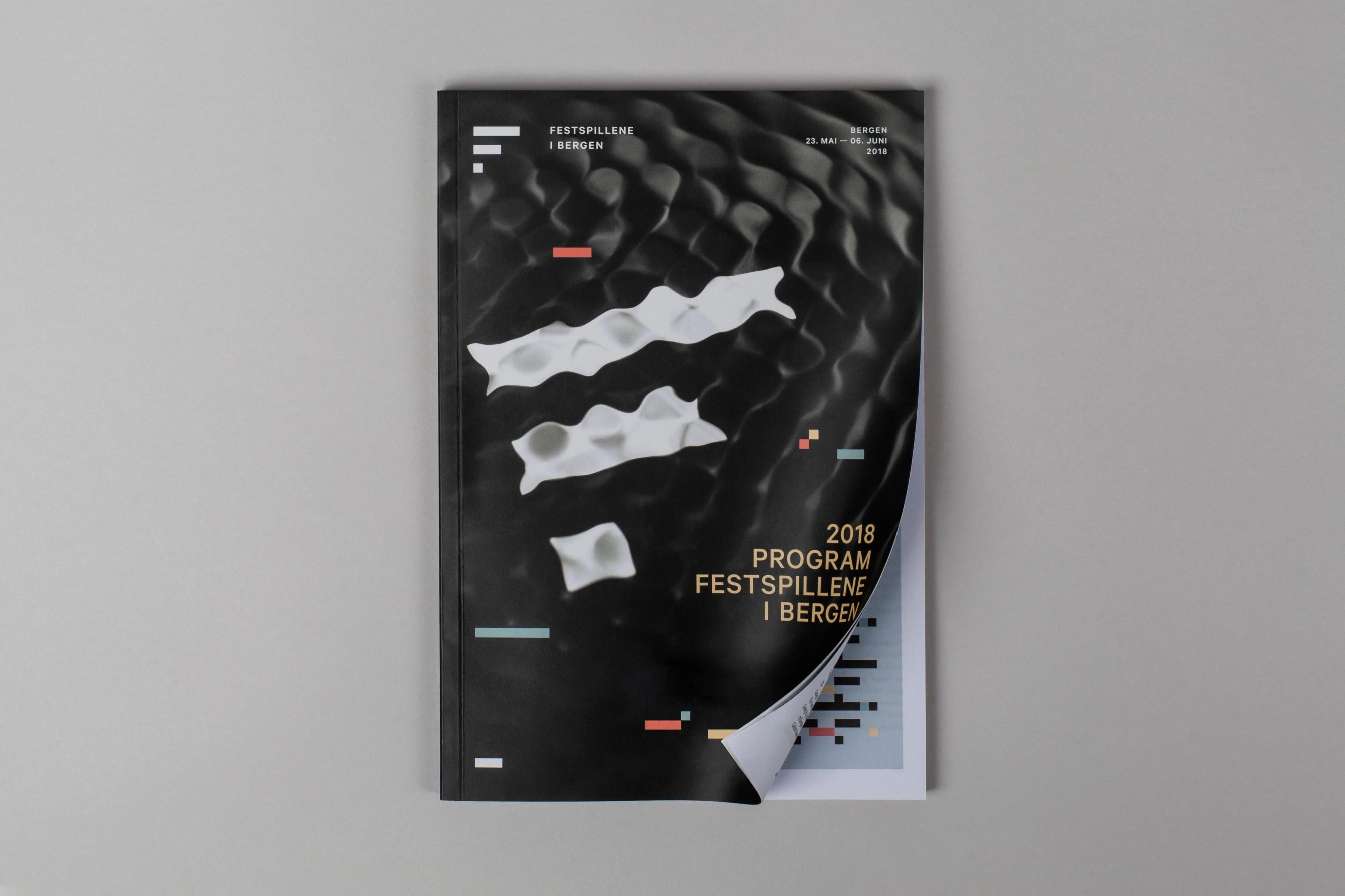 The Bergen International Festival pattern beneath water, as used in the 2018 festival programme, by Nonspace