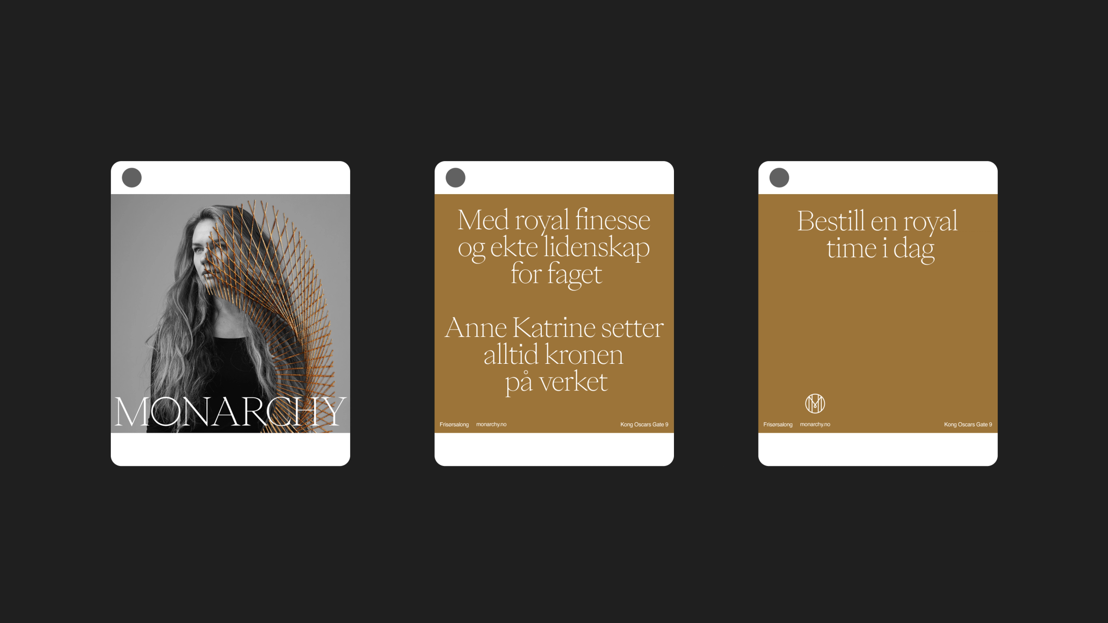 Monarchy ny visuel identitet Nonspace