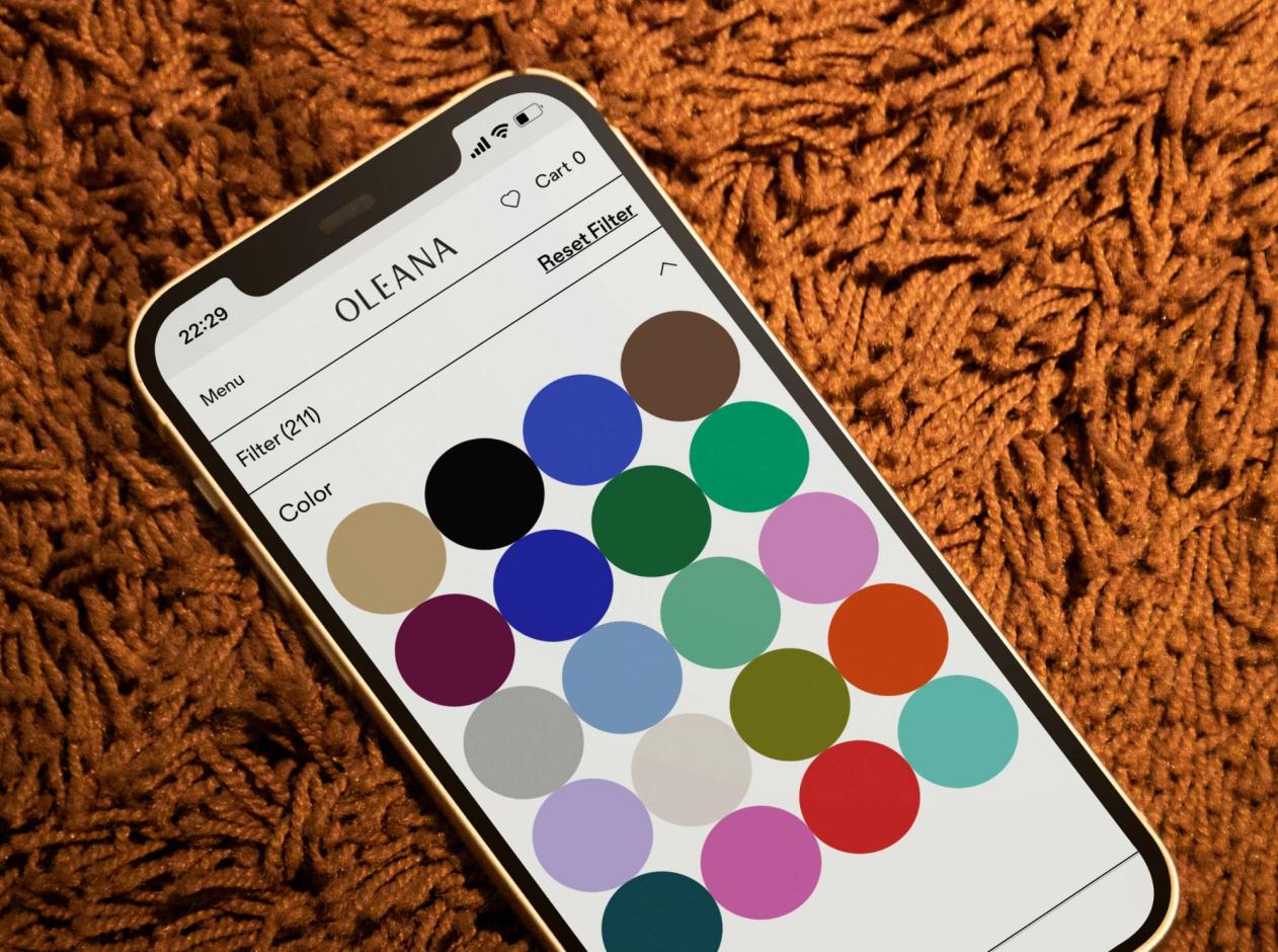 Oleana redefining e-commerce for a unique fashion brand by Nonspace