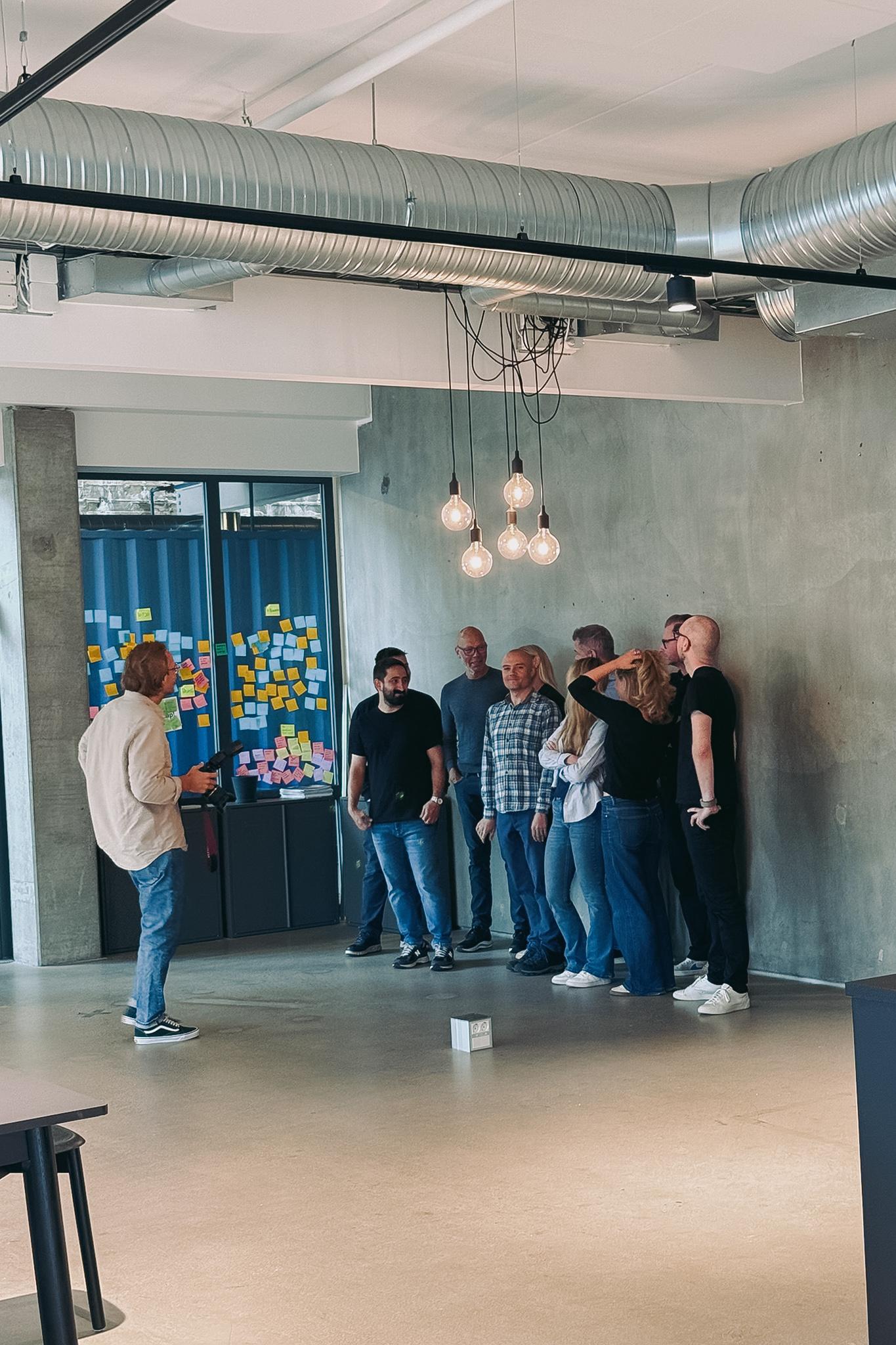 Nonspace Team taking a photo with Bloomlet Technologies