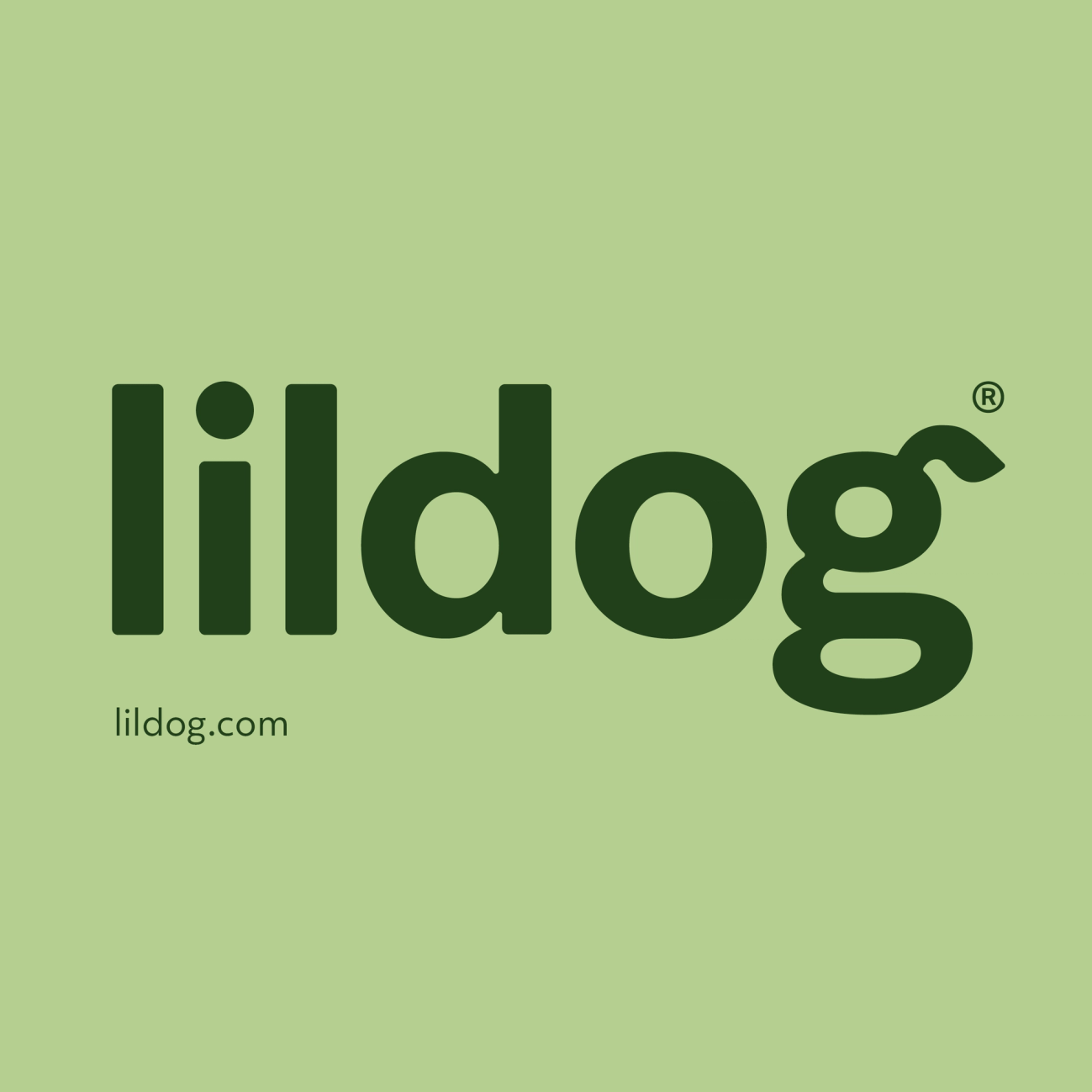 Lildog logo på lysegrønn bakgrunn