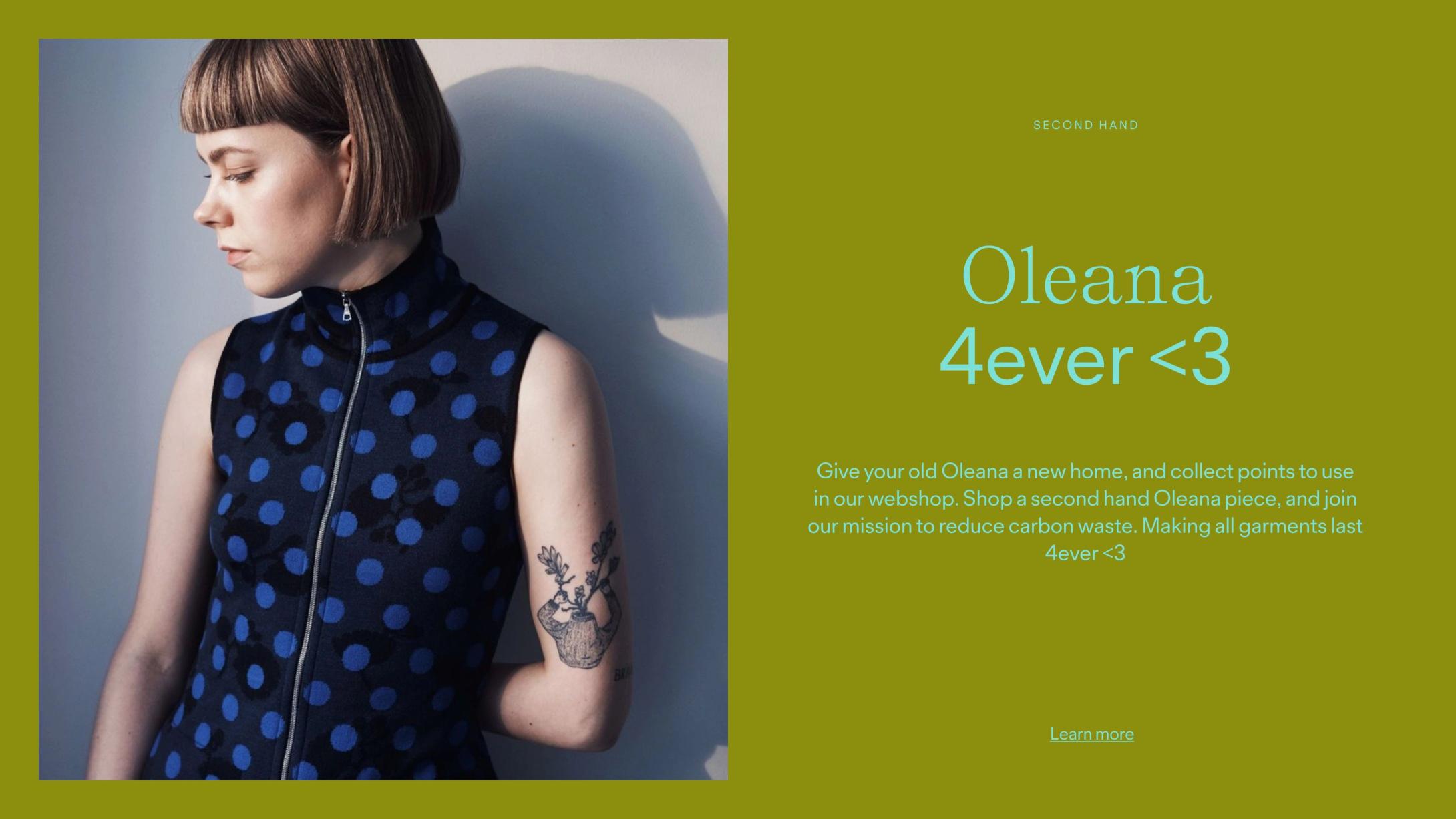 Oleana redefining e-commerce for a unique fashion brand by Nonspace