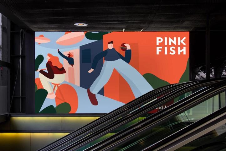 Pink Fish fast-casual seafood restaurant brand identity and concept — Pink Fish by Nonspace