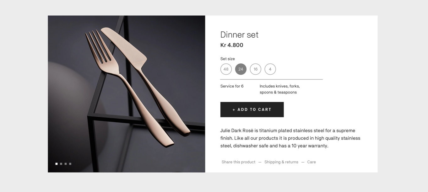 Hardanger bestikk e-commerce by Nonspace