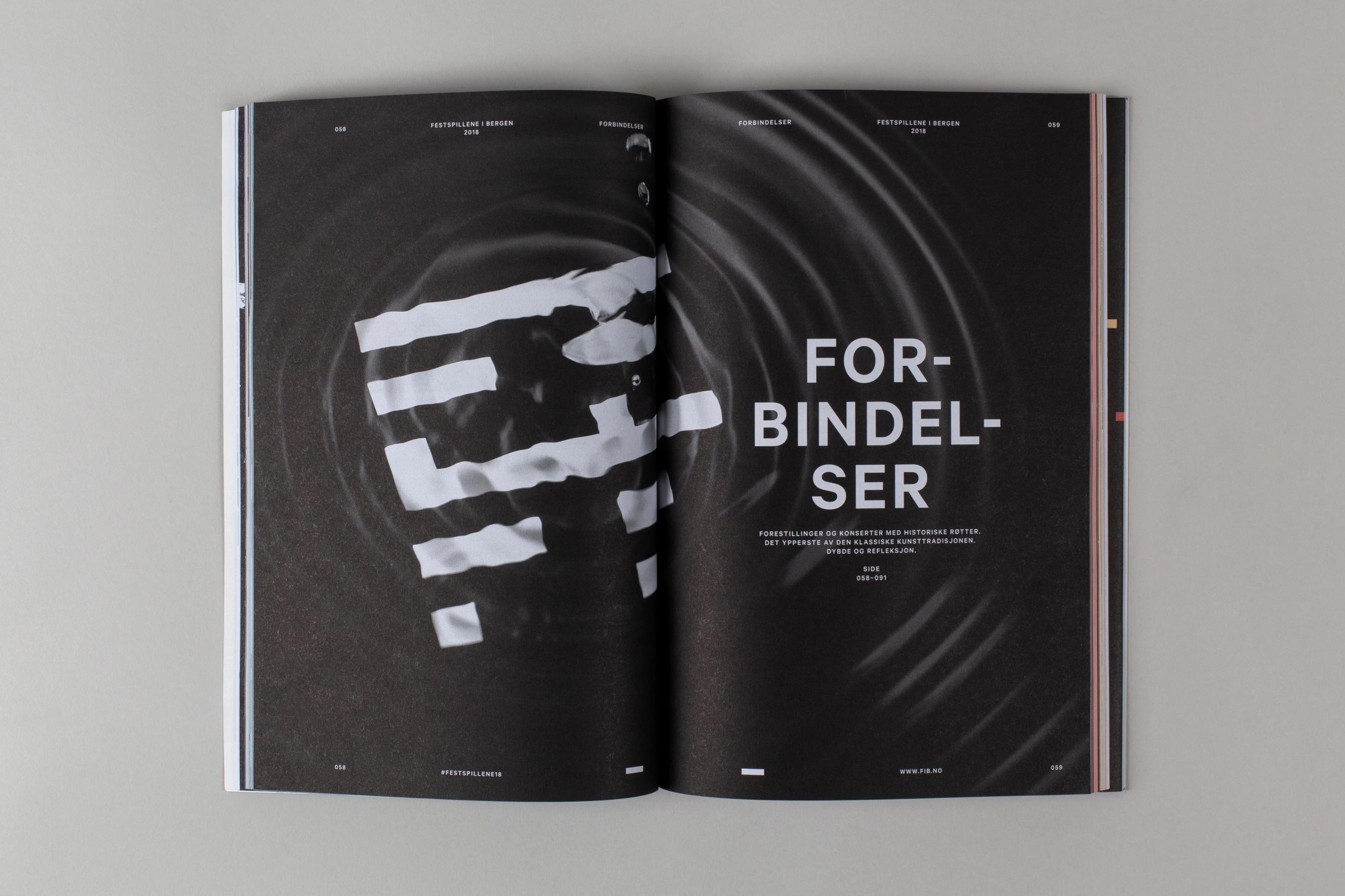 The Bergen International Festival pattern beneath water, as used in the 2018 festival programme, by Nonspace
