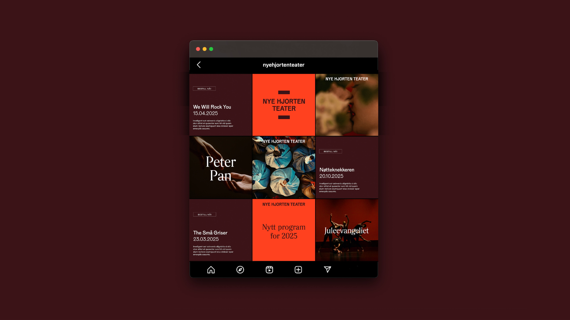 Nye hjorten teater identitet logo av Nonspace