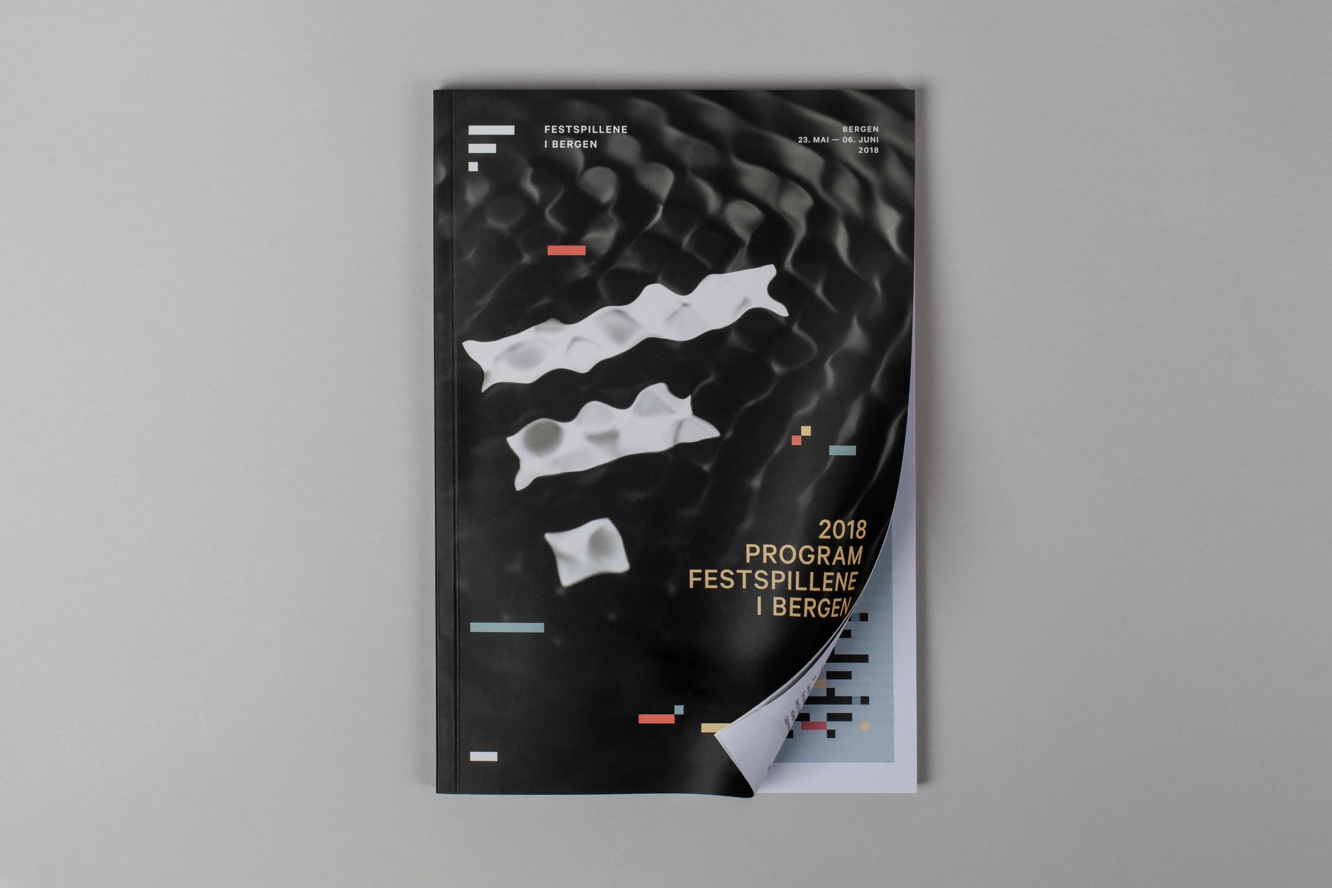 The Bergen International Festival pattern beneath water, as used in the 2018 festival programme, by Nonspace
