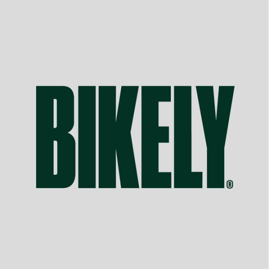 Bikely app-ikon og merkevaregrafikk — digital identitet for sykkelparkering av Nonspace
