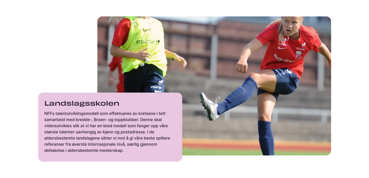 Young female soccer player in red Equinor jersey kicking ball during training with teammate in background — by Nonspace