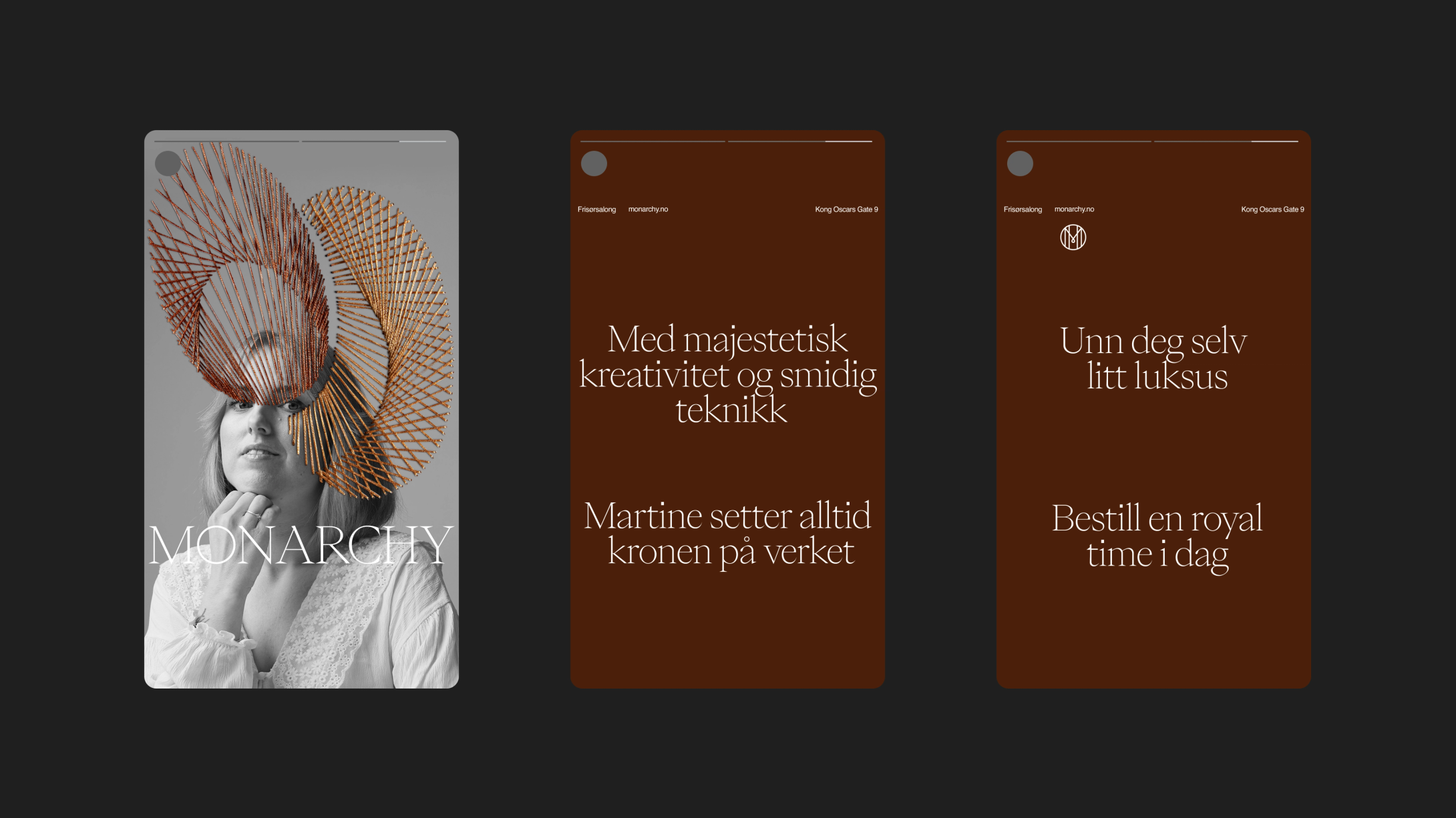 Monarchy ny visuel identitet Nonspace