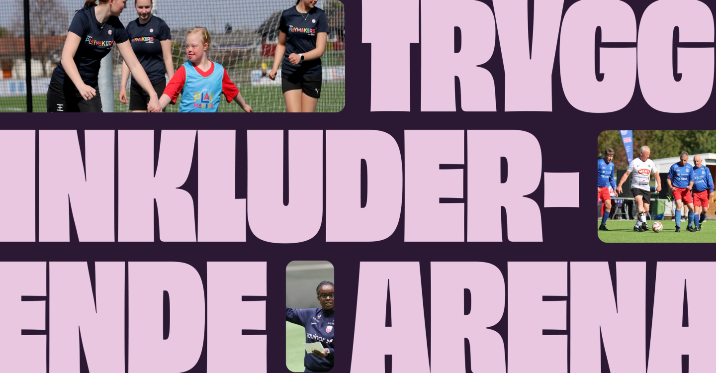 A promotional graphic featuring inclusive football scenes with youth players, seniors, and a coach — by Nonspace