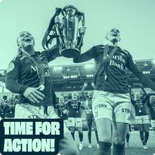 Norwegian Football Federation women's football strategy campaign — Time for Action — featuring female players in action on the pitch.