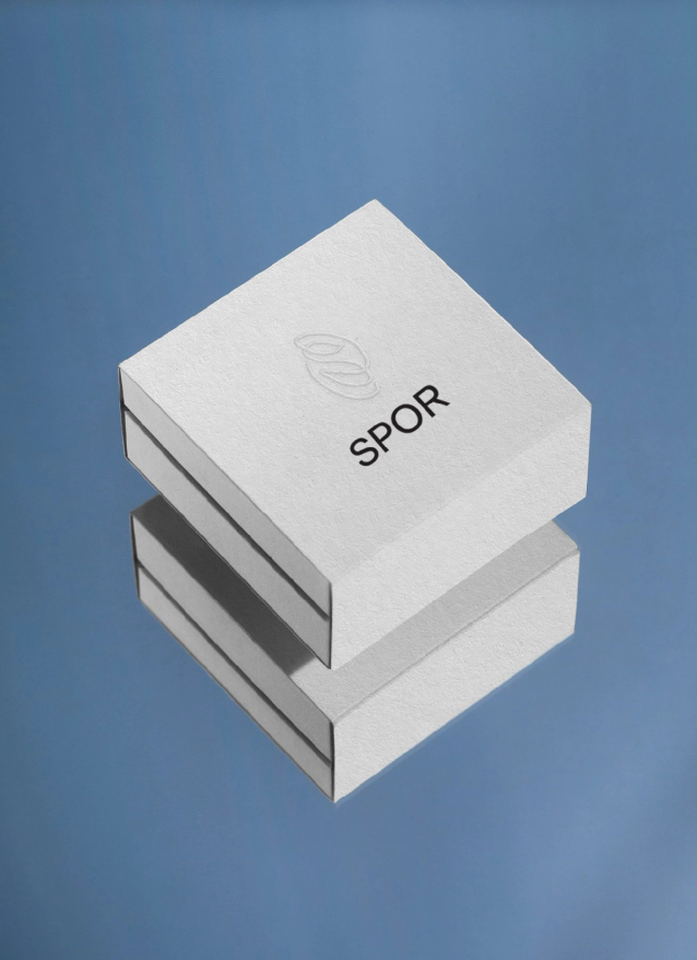 To hvite esker med SPOR-logo stablet oppå hverandre mot en blå bakgrunn — av Nonspace