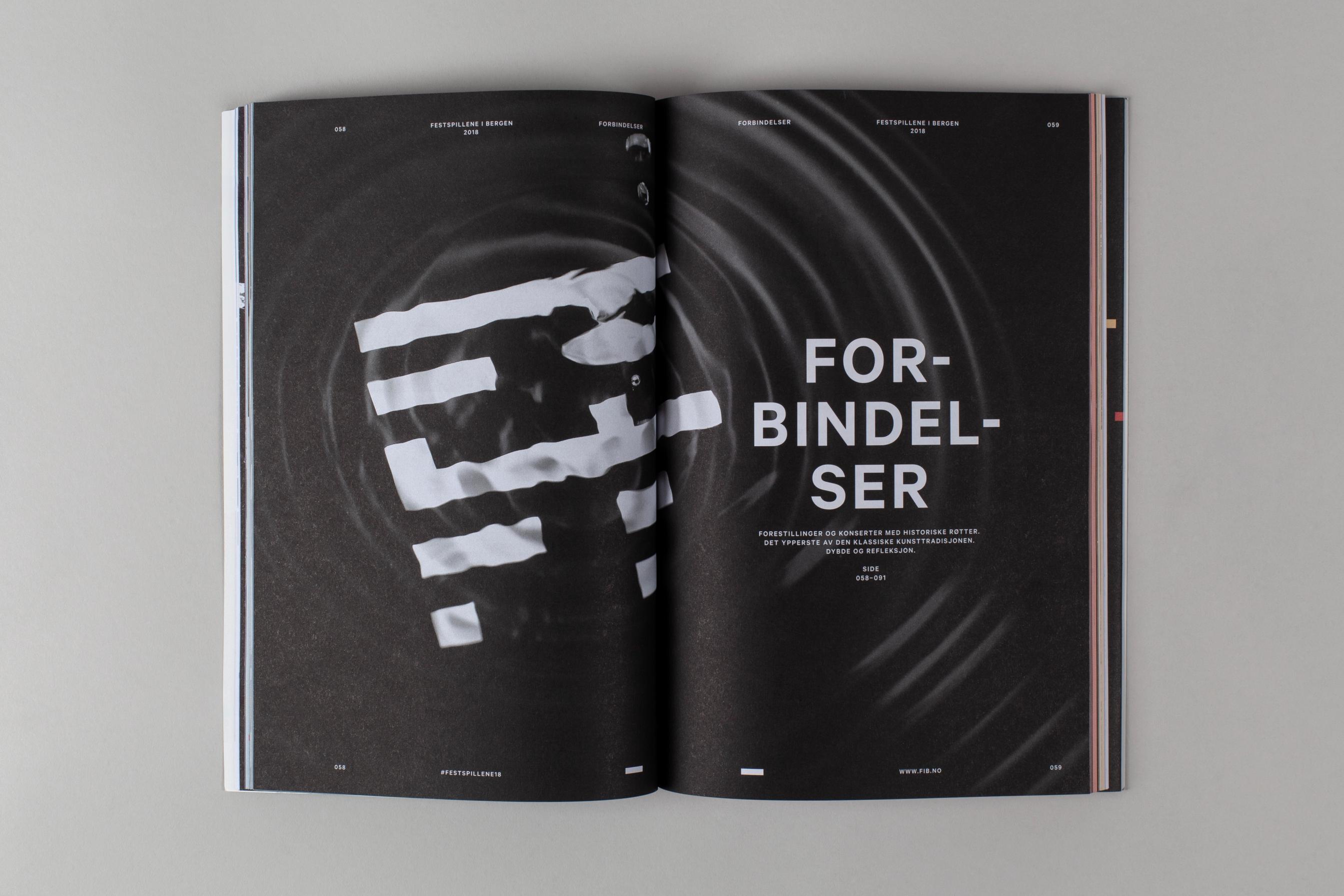 The Bergen International Festival pattern beneath water, as used in the 2018 festival programme, by Nonspace