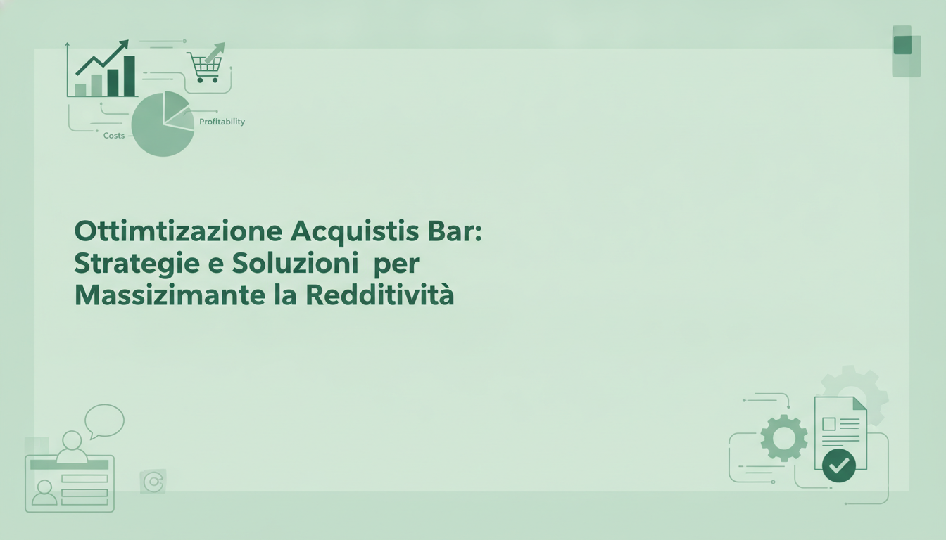 Ottimizzazione Acquisti Bar: Strategie e Soluzioni per Massimizzare la Redditività