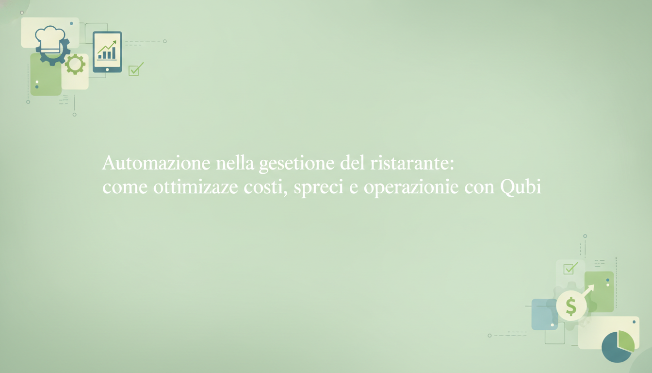 Automazione nella gestione del ristorante: come ottimizzare costi, sprechi e operazioni con Qubi