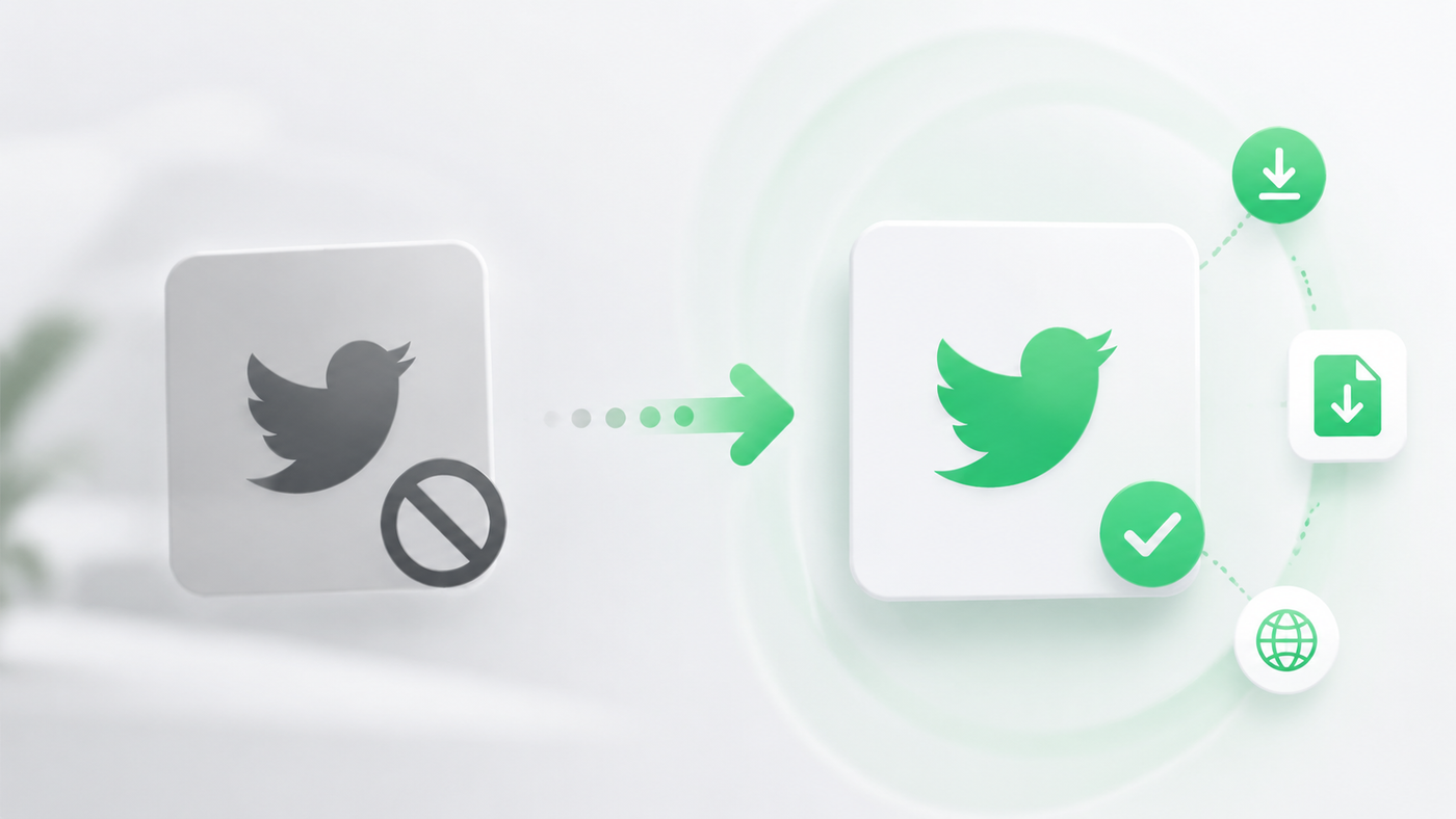 View Twitter without account access after suspension using a clean public media viewer