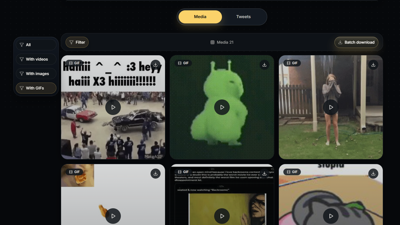 Desktop workflows for saving Twitter GIF posts as MP4 files