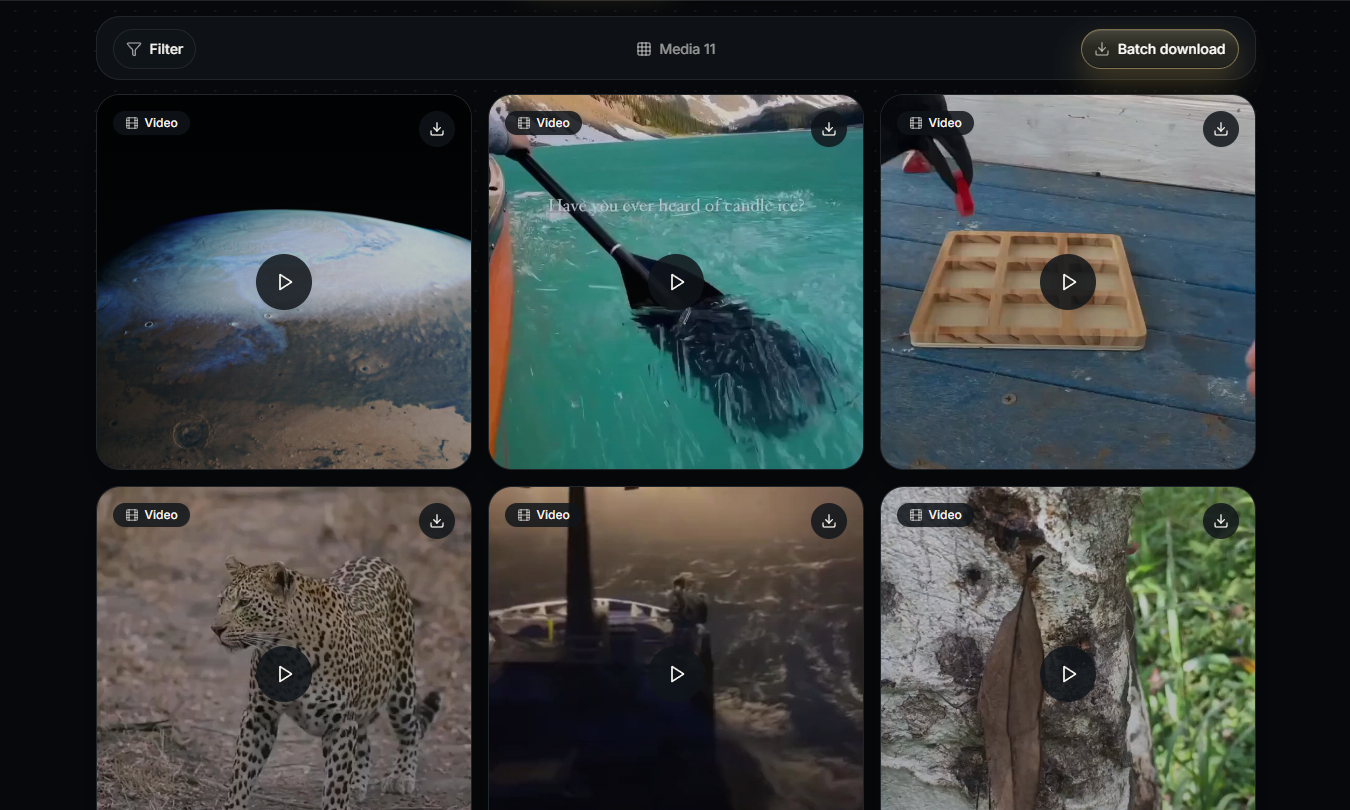 TwitterView photo wall showing public tweet images and videos without login