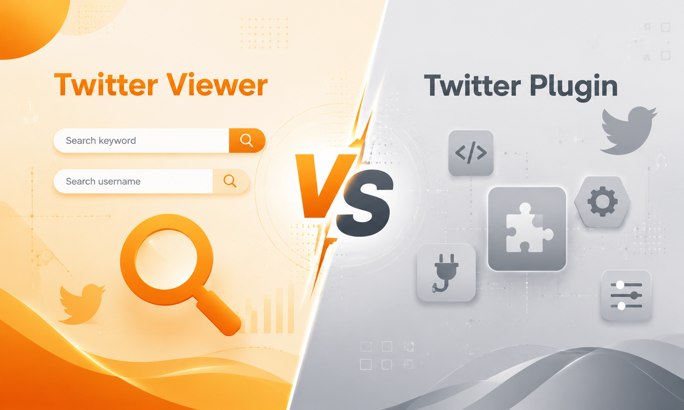 Twitter viewer compared with browser download plugin workflow for public Twitter content