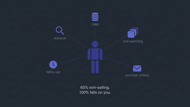 One person multi-tasking outbound outreach