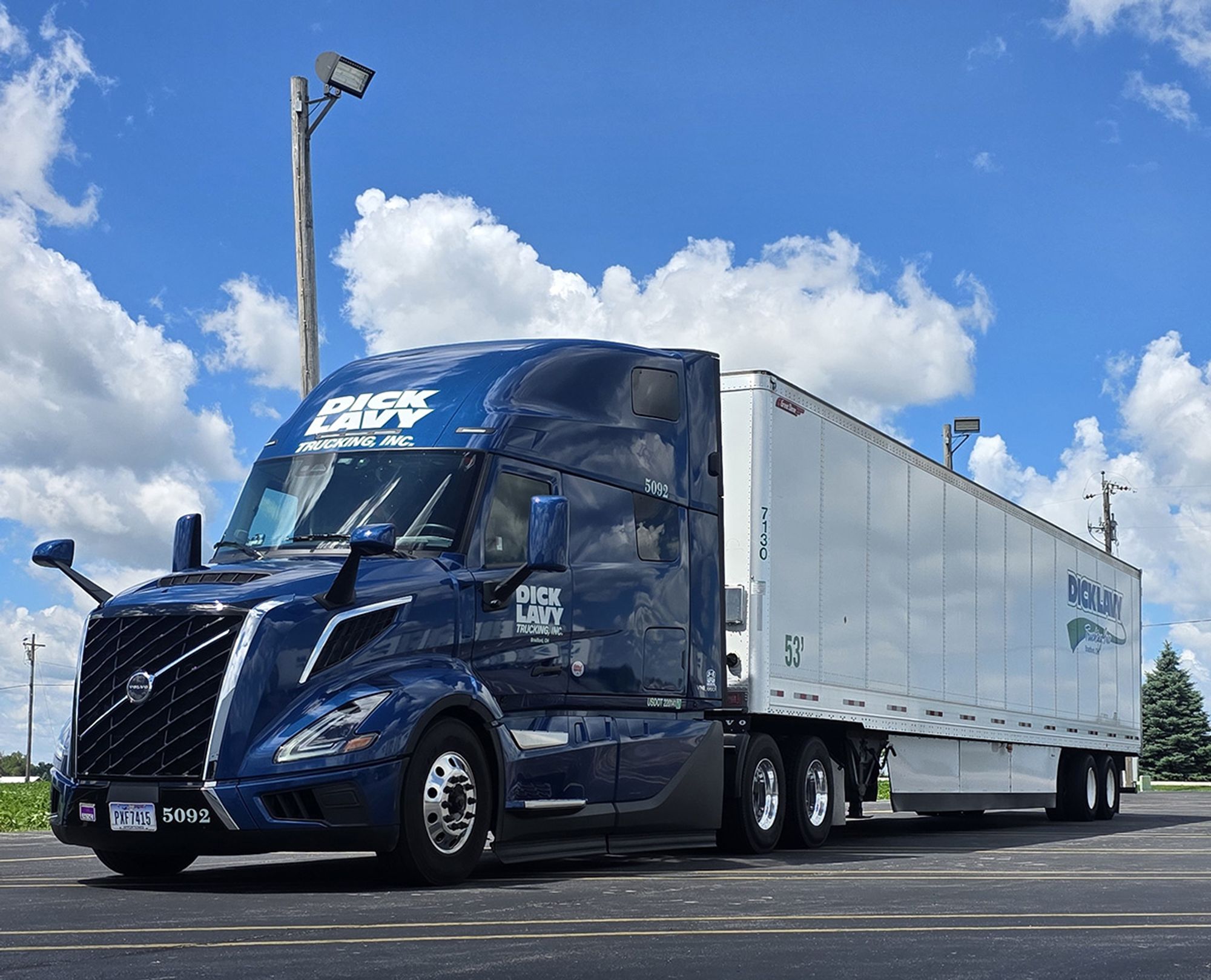 Dick Lavy Trucking Volvo VNL 760 tractor with 53-foot trailer
