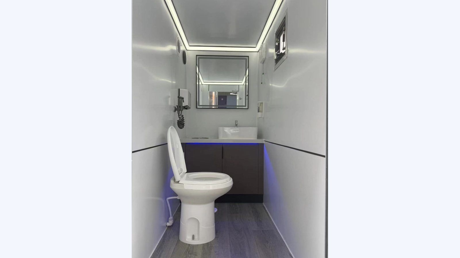 2-Stall Restroom Trailer — fixtures detail