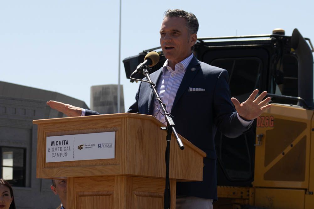 Kansas Senate President Ty Masterson speaking at an economic-development event