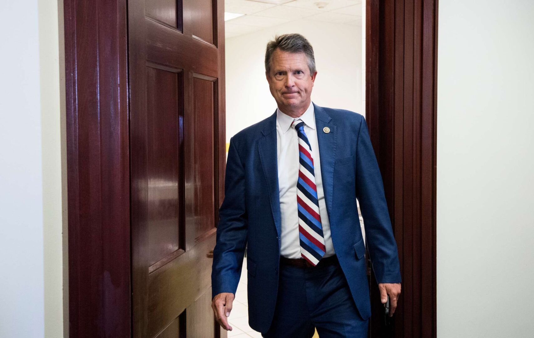 U.S. Senator Roger Marshall walking through the U.S. Capitol